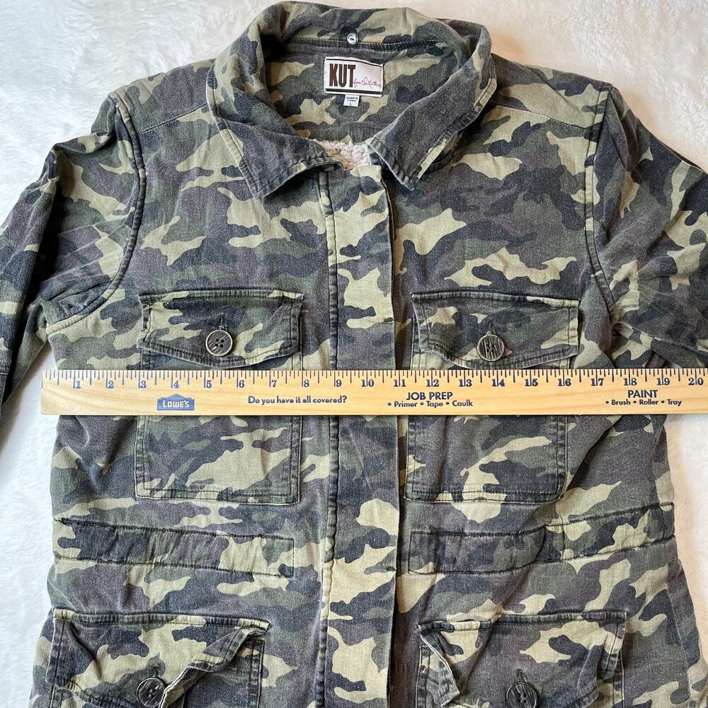 Kut from the Kloth Women Green Denim Jacket L - Picture 4 of 7